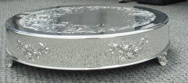 Rental store for Cake Stand Round 22 - Roman Silver in New Orleans LA