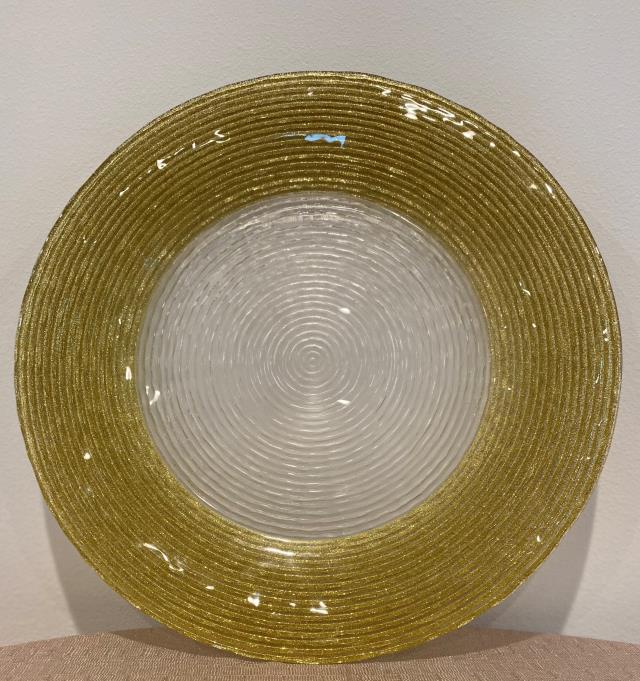 Rental store for Shiny Gold Circus Glass Charger 13 in New Orleans LA