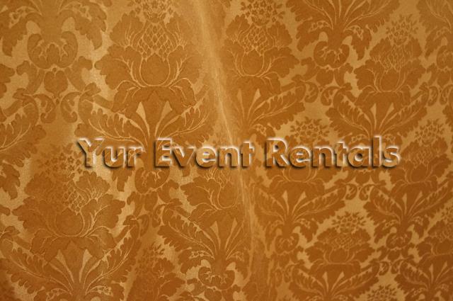 Rental store for Gold Poly Damask Napkin 20x20 in New Orleans LA