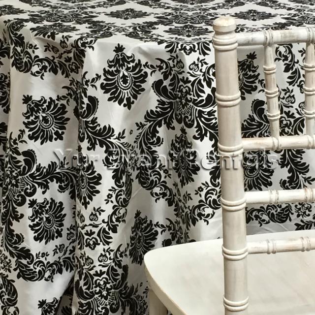 Rental store for 132  Damask Flock Taffeta- Black   White in New Orleans LA