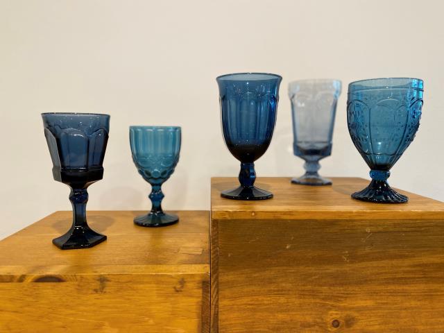 Rental store for Vintage Blue Goblets-Mixed Styles in New Orleans LA