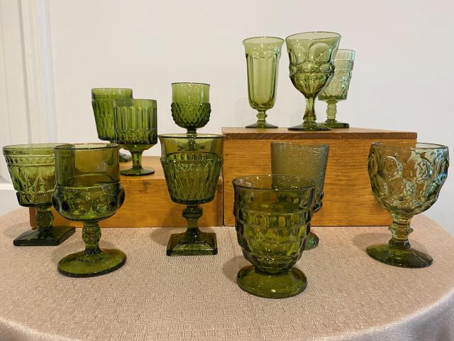 Rental store for Vintage Green Goblets-Mixed Styles in New Orleans LA