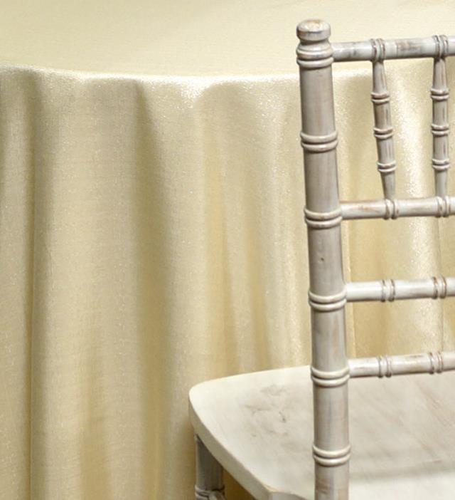 Rental store for Metallic Burlap 90  Rd- Ivory in New Orleans LA