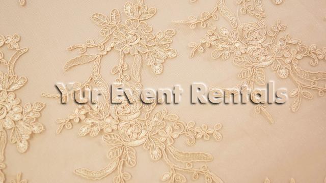 Rental store for Leylani Lace 90 x132  Banquet- Champagne in New Orleans LA