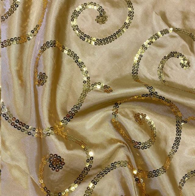 Rental store for Sequin Swirl Pattern 120 Round-Gold in New Orleans LA