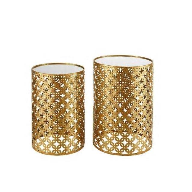 Rental store for Pair of Round Gold   Mirror Side Tables in New Orleans LA