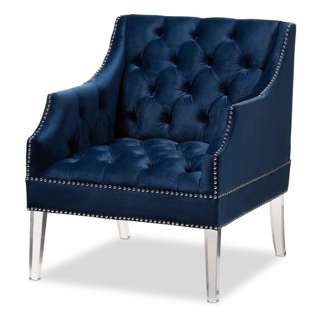 Rental store for Navy Velvet Lounge Chair in New Orleans LA