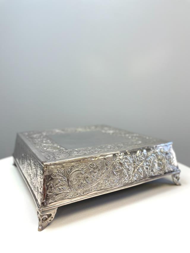 Rental store for Silver Cake Stand Square 17 in New Orleans LA